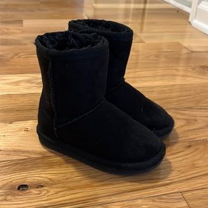 Toddler kids Apres size 8 Faux sued and fur lined tall boots black